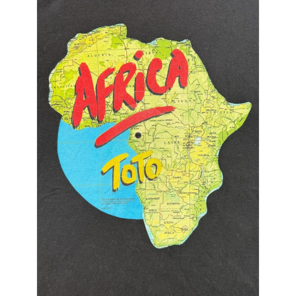 Toto Africa Mens Medium Black Graphic Band T-Shirt Pacific Classic Rock Tee - Picture 2 of 4